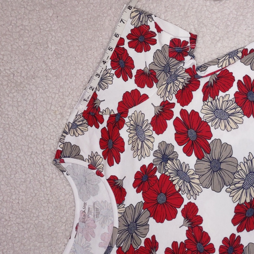 White Stag Women Printed Tops Size XXL Short Sleeve Floral 100% Cotton - Picture 8 of 10